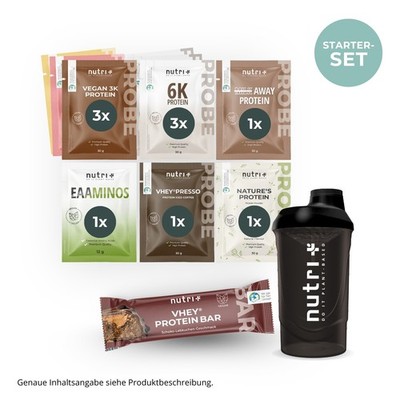 Fitness Supplement Set - 10 Proteinpulver-Proben + EAA + Shaker + Protein-Riegel