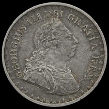 1811 George III Silver Three Shillings Bank Token, Rare, GVF