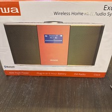 Aiwa Exos-5 Wireless Bluetooth Hi-Fi Home Speaker with FM Radio, USB, AUX, LCD