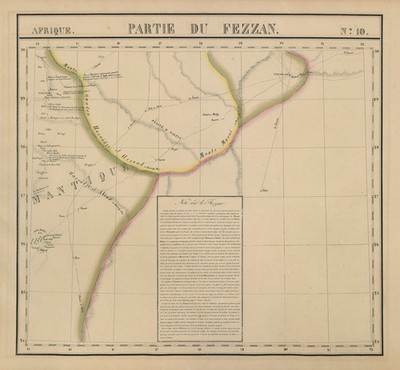 Afrique. Partie du Fezzan #10 Ostlibyen. Sahara Wüste VANDERMAELEN 1827 Karte
