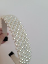 White pearl headband for girls and women