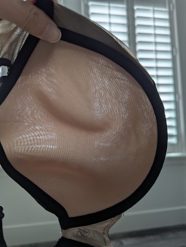 Victoria's Secret gefütterter Doppel-BH perfekte Abdeckung schwarz transparentes Netz 34DDD - Bild 7 von 9