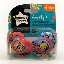 Tommee Tippee Fun Style Orthodontic Pacifiers 6-18m BPA Free 2 Count Animal NEW