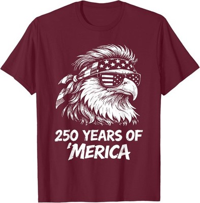 Eagle 250 Years Merica 4th of July US 250 Anniversary Unisex T-Shirt