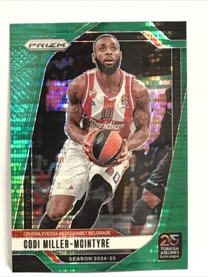 2024-25 PRIZM EUROLEAGUE BASKETBALL Codi Miller McIntyre  #107  GREEN #17/25