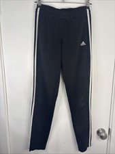 Adidas Essentials 3 Stripes Black White Sweatpants Straight Leg Small W27  L28