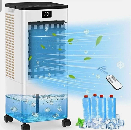 Portable Evaporative Air Cooler 8L, Remote & Touch, 3 Speed, Timer White