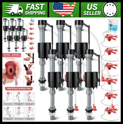 Toilet Float Replacement Kit 6 Sets Universal 2 Inch Flapper Fill Valve