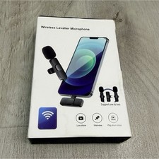 Wireless Lavalier Clip-On Microphone for iPhone USB-C/Lightning, Black
