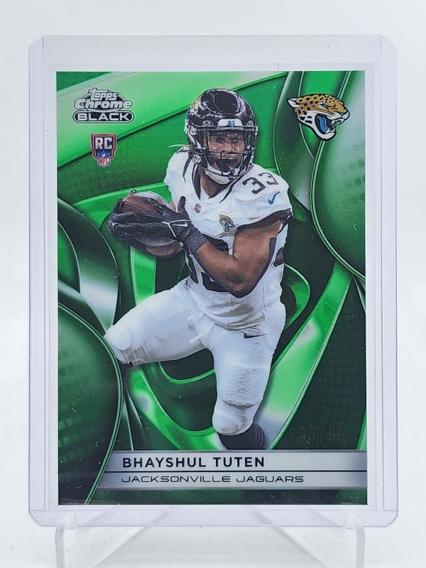 BHAYSHUL TUTEN 2025 TOPPS CHROME BLACK ROOKIE GREEN REFRACTOR /99 JAGUARS Q6608