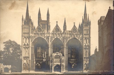 RPPC Peterborough Cathedral Peterborough England vintage postcard d349