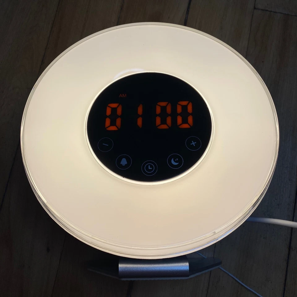 DENVER CRL-340 Wake Up Light Sunrise Alarm Clock Digital FM Radio Bedside Lamp - Image 3 of 4