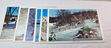 Vintage Christmastime in America Reversible Placemat Set (6) Scenic Winter Views