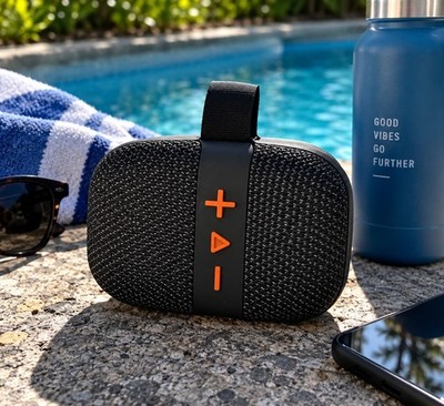 Studio Pro by Fisher ECO GO Waterproof Bluetooth 5.3 Speaker IPX5 FM Radio 6Hr 