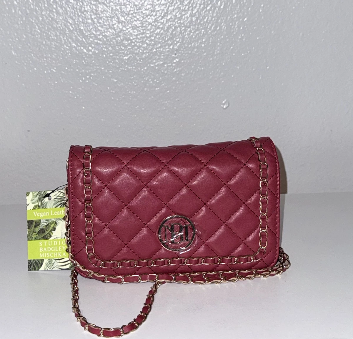 NWT Badgley Mischka Quilted Mini Backpack - Wine Color Badgley Mischka Small Quilted Mini Backpack – | Mercari main image 2