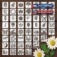 50 Pieces Wildflower Stencils for Painting,Reusable Flower Stencils Set