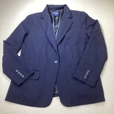 Pendleton Woman’s Blazer Jacket 10P Blue 1 Button 100% Virgin Wool USA Made