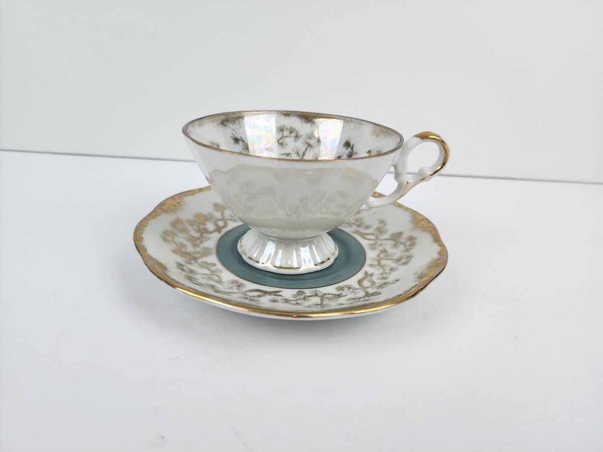 Vintage Del Mar Tea Cup And Saucer, hand painted 24k gold- Very