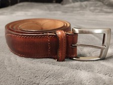 VINTAGE COLE HAAN rustic stiched Genuine Leather Belt Made In England