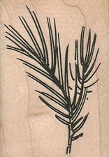 Pine Branch 1 3/4 x 2 1/2" Rubber Stamp, Christmas Stamp