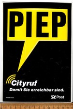 alter Aufkleber : PIEP *POST Cityruf - damit Sie erreichbar sind