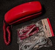 Excellent Working Red Western Electric Trimline TouchTone Desk Telephone