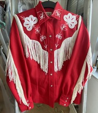 Camisa occidental vintage H Bar C California Ranchwear años 60 J. flecos Pearlsnaps