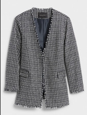 Banana Republic Women's Navy Multi Boucle Open Front Jacket Blazer Size XS  w-1