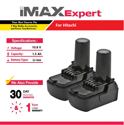 2x 10.8V 1.5Ah Li-ion battery for Hitachi 331065, BCL1015, BCL1015S