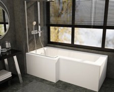 L-Shaped Shower Bath 1700 mm - Left Handed