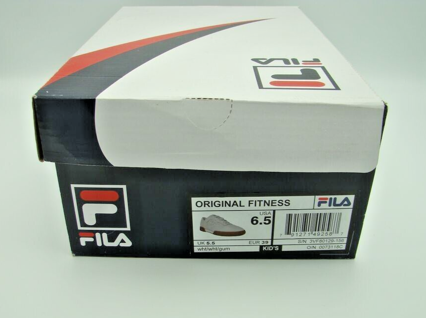 SAOLA Scarpe FILA bambino taglia 6 5 fondo pelle 3VF80129 156 gomma bianca ORIGINALI NUOVE CON SCATOLA