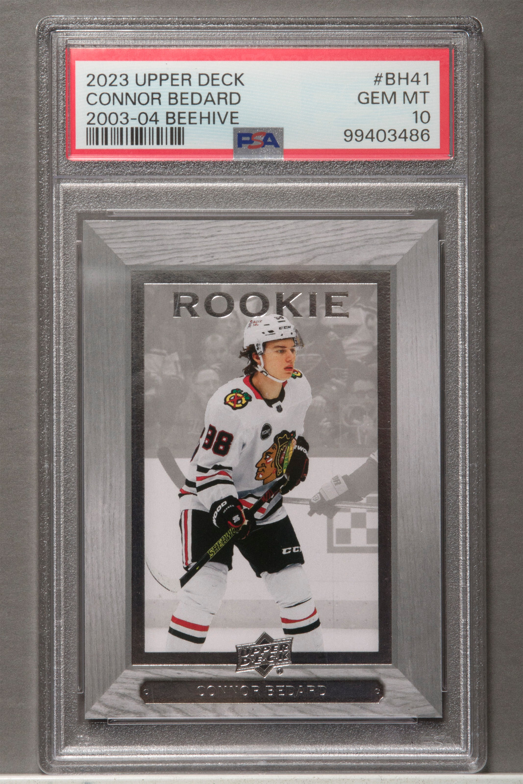 2023 Upper Deck #BH41 Connor Bedard 2003-04 Beehive PSA 10 RC Rookie