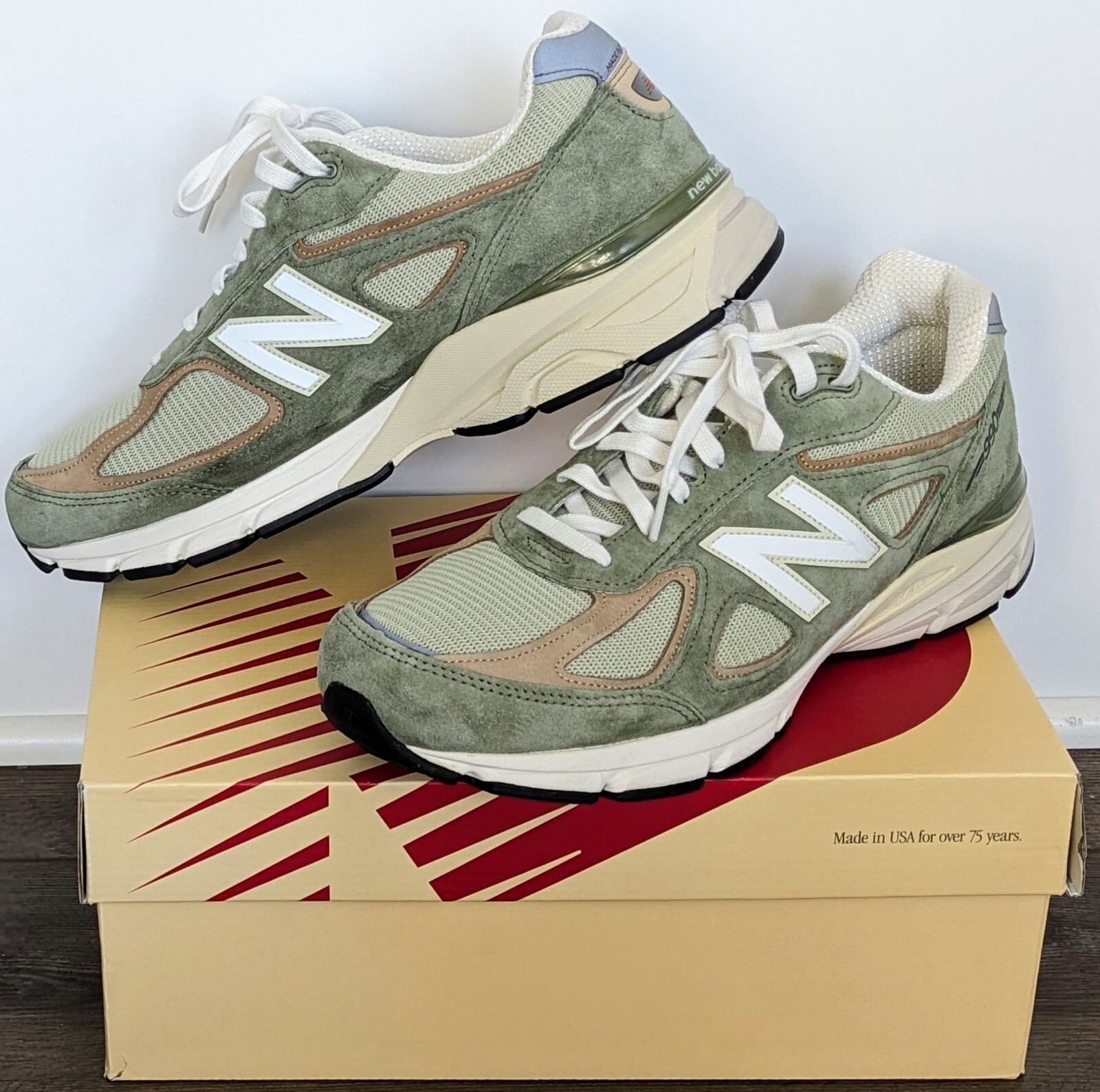 Men's Size 13 - Teddy Santis x NB 990v4 MiUSA Olive Incense U990GT4, Used w/ Box