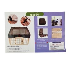 Dog Playpen Mesh Top Cover Pet Play Pen Cover Fits 24" playpens w/ 4 panel Black