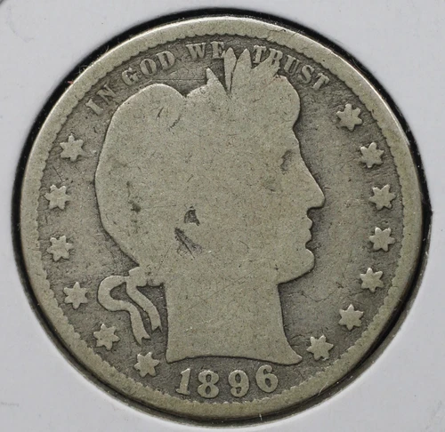 1896 BARBER QUARTER 25C (P0117)