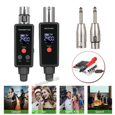 30m Wireless Mikrofonempfänger System XLR Transmitter & Receiver Adapter Speaker
