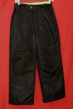 Swiss Tech Snow Ski Pants Youth L 10/12 Black Green Ankle Guard Reinforced Knees