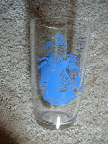 SWANKY SWIG - Vintage KRAFT CHEESE - BLUE BUSTLING BETTY GLASS TUMBLER EUC - Picture 6 of 9