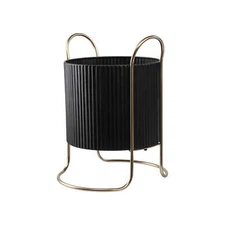 Mainstays Black Outdoor Metal Planter with Gold Stand