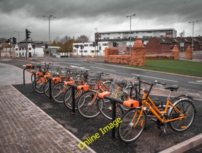 Photo 6x4 The lonely bikestand Dumfries A bicycle hire scheme which was/i c2014