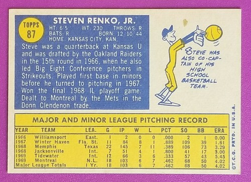 1970 TOPPS Baseball 87 STEVE RENKO RC EBay