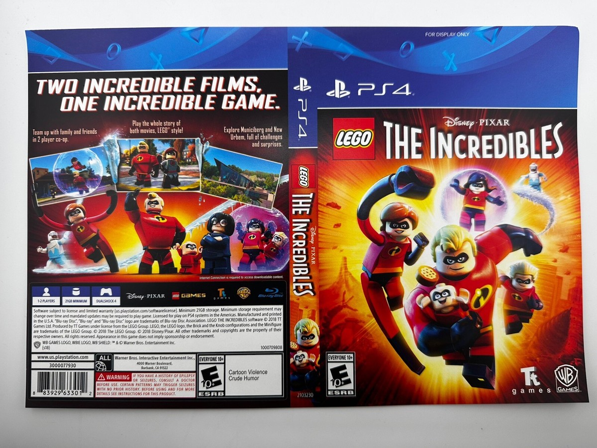 Game Case Art Insert Lego The Incredibles Incredibles PS4 Cover Only  Gam