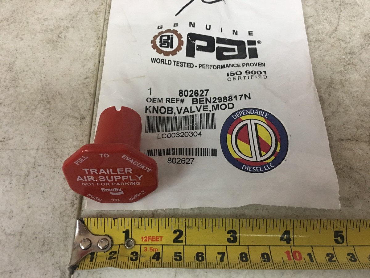 MV3 Yellow & Red Valve Parking Brake Knob. Ref. # Bendix 298818  