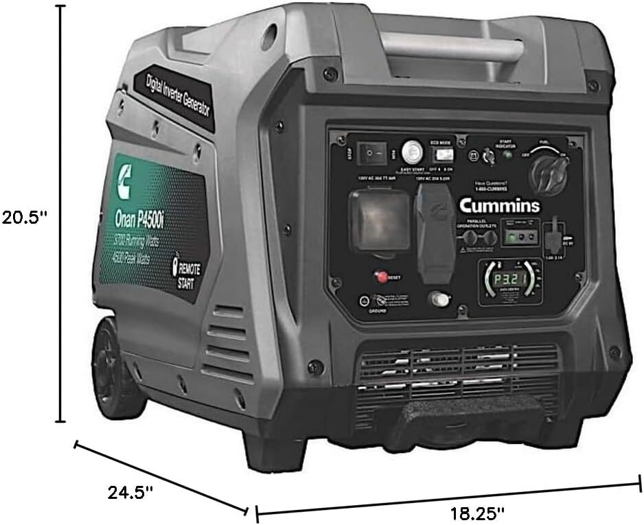Cummins 4500W Super Quiet Portable RV Ready Gas Inverter Generator, Remote Start