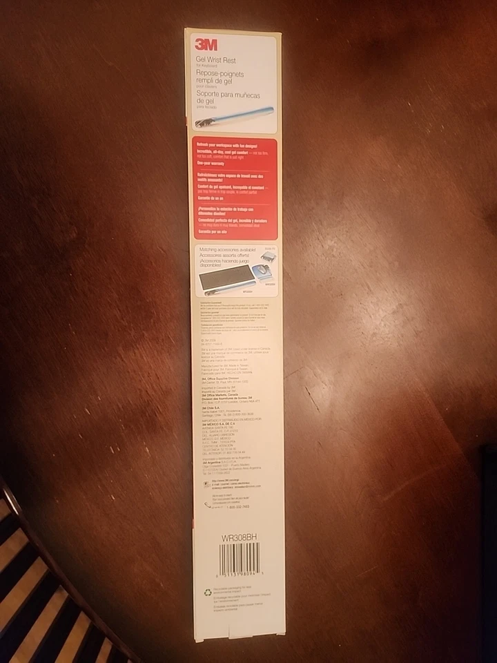 Reposamuñecas Gel 3M con Protección Antimicrobiana Azul 2.75"x18" x0.75" WR309LE Foto 2 de 2