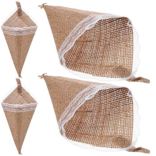 Zimoer 50 Cônes De Confettis De Mariage, Cône En Papier Kraft, Avec