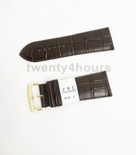 ZRC Genuine Calf Leather in Brown Alligator Grain, Anti-Allergic Watch Band 30MM