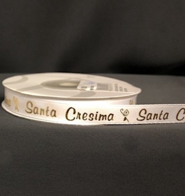 Nastro Raso Bianco Prima Comunione - Larghezza 10 Mm - Lunghezza 25 Yards - Per Decorazioni E Ricordi