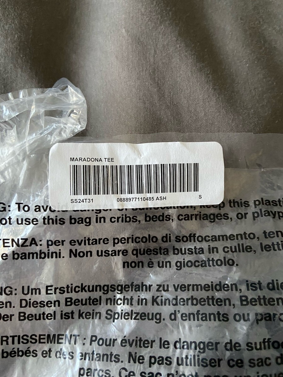 Supreme Maradona Tee T-Shirt Size S Ash Grey SS24 New Small FREE