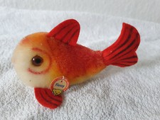 Steiff Fisch Flossy (Rot) mit Knopf und Pappschild guter Zustand Steiff Fish